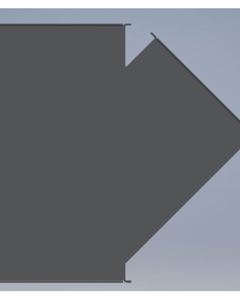 Distributor 240x240 2-ways branch wo/flap 45deg galv. M&M